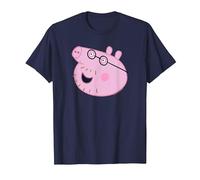 Peppa Pig Daddy Pig Face Maglietta, Uomo, Navy, 6XL