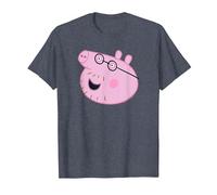 Peppa Pig Daddy Pig Face Maglietta, Uomo, Pervinca, M