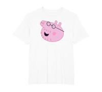 Peppa Pig Daddy Pig Face Maglietta, Uomo Taglie Grandi, Bianco, 4X Tall