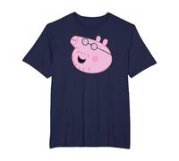 Peppa Pig Daddy Pig Face Maglietta, Uomo Taglie Grandi, Navy, 4X Tall