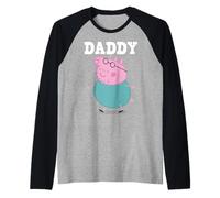 Peppa Pig Father's Day Daddy Bold Text Portrait of Daddy Big Maglia con Maniche Raglan