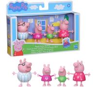 PEPPA PIG Figure Box 4 Personaggi 7cm IN PIGIAMA George Mamma Papa HASBRO F2192