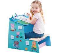 Peppa Pig Wooden play desk, chalk board and storage compartment. Made from FSC certified wood.