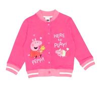 Peppa Pig Giacca Varsity Bambina Rosa, Giubbotto College Baseball in 100% Cotone con Bottoni Automatici, Giacca Casual Primaverile per Bambine, 7-8 Anni