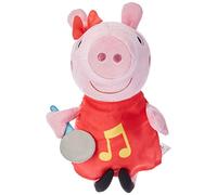 Peppa Pig Grunz-mit-mir-Peppa, bambola di peluche cantante con abito rosso e fiocco, canta 3 canzoni della serie, adatta da 3 anni