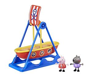 Peppa Pig Habro, Set La Giostra dei Pirati di Peppa con 2 Action Figure dei Personaggi in Plastica e Una Barca, Giochi per Bambini e Bambine da 3 Anni in su