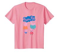 Peppa Pig Happy Family Group Shot Icons & Logo Maglietta, Bambini, Rosa, 2 Anni