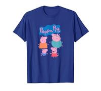 Peppa Pig Happy Family Group Shot Icons & Logo Maglietta, Uomo, Blu Reale, L