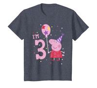 Peppa Pig I'm 3 Birthday with Confetti Maglietta, Bambini, Pervinca, 12 Anni