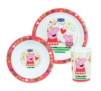 PEPPA PIG INSIEME Pasto composto da un piatto piatto Ø 22 CM, un ASSIETTE CREUSE Ø 16 CM E un bicchiere da 220 ML PER BAMBINO