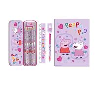 Peppa Pig Kids Colouring Multicoloured Pencil Case Stationery Gift Set School Su