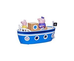 Peppa Pig - La Barca di Nonno Pig, Barca Giocattolo per età prescolare, 1 Action Figure, Ponte Rimovibile, Ruote Che girano, dai 3 Anni in su