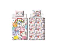Peppa Pig Letto Set - Singolo Doppio Bambini Copripiumini/Aderente Fogli Bambini