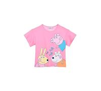 Peppa Pig Maglietta a maniche corte da ragazza, Peppa Wutz, 100% cotone, per bambini, Colore: rosa., 116