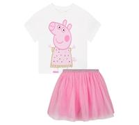 Peppa Pig Maglietta Ragazza E Gonna, Set 2 Pezzi Maglia E Gonna Tulle Bambina, Set Vestiti Bambina, Rosa 18-24 Mesi