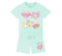 Peppa Pig Maglietta Ragazza E Shorts | Set Top Ragazza E Pantaloncini | Vestiti Bambina Cotone | Blu 3-4 Anni