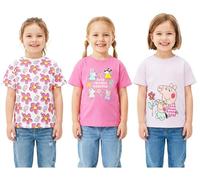 Peppa Pig Magliette Bambina 18 Mesi-5 Anni, Set 3 T-Shirt Cotone Manica Corta, Abbigliamento Bambina Estivo, Idea Regalo Ragazza (18-24 Mesi, Rosa/Multi Peppa Pig)