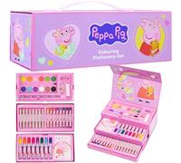 Peppa Pig Matite Colorate Bambini, Pittura Disegno e Colori Set Cancelleria, Kit Arte Bambini Viaggi Prescolari, 30 Più Pezzi, Regalo Ragazza