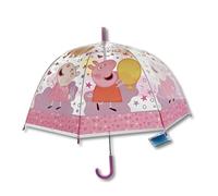 Peppa Pig - Ombrello per bambini per ragazze e ragazzi, punte arrotondate sicure per i bambini, design leggero, stampa con personaggi divertenti, manico facile da impugnare, protezione dalla pioggia