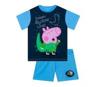 Peppa Pig Pigiama Bambino, Pigiami Ragazzo Manica Corta, Pigiama Corto Ragazzo George Pig, Pigiami Bambini Estate, Blu 4-5 Anni