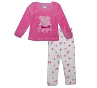 Peppa Pig Pigiama da bambina in pile corallo, rosa, 2-8 anni, top con grafica Peppa e pantaloni con motivo a stelle, rosa, 4-5 Years