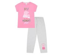 Peppa Pig Pigiama lungo da donna in cotone con scritta "Best Mummy Ever", rosa, 10-12