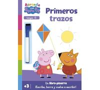Peppa Pig. Primeros aprendizajes - Aprendo con Peppa Pig. Primeros trazos (Libro-pizarra): ¡Escribe, borra y vuelve a escribir!