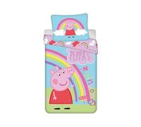 Peppa Pig Copripiumino Singolo + Euro Misura Federa Rainbow Reversibile Ragazze