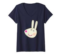 Peppa Pig Rebecca Rabbit Face Maglietta con Collo a V