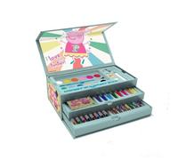 Peppa Pig - Set artistico da colorare per bambini, valigetta da 52 pezzi con pennarelli, pastelli, acquerelli e altro, valigetta creativa per disegnare e colorare, regalo per ragazze e ragazzi