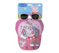 Peppa Pig Set cappellino con visiera e occhiali da sole Peppa rainbow 3-6 anni
