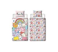 Peppa Pig Giocherellone Set Copripiumino Singolo Bambini 2-in-1 Disegni Piazza