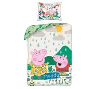 Peppa Pig Set Copripiumino Singolo Ue Misura George Puddle Giocare Cotone 2-in-1