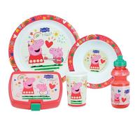 PEPPA PIG - Set di vasi per bambini, con 1 vaschetta per cavalli Ø 16 cm, 1 seduta Ø 22 cm, 1 bicchiere da 220 ml, 1 gola da 350 ml e 1 scatola per accartocciare, colore: Rosa