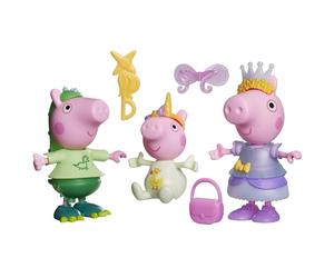 Peppa Pig, Set L'outfit dei Tre Piccoli maialini con 3 Action Figure e 12 Accessori alla Moda Facili da Indossare, Giocattoli per età prescolare, per Bambine e Bambini dai 3 Anni in su