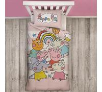 Peppa Pig Giocherellone Set Copripiumino Singolo Bambini 2-in-1 Disegni Piazza