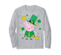 Peppa Pig St. Patrick's Day Shamrocks And Leprechaun Hat Maglia a Manica