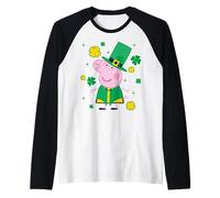 Peppa Pig St. Patrick's Day Shamrocks And Leprechaun Hat Maglia con Maniche Raglan