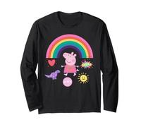 Peppa Pig Super Sunshine Summer Rainbow Dinosaur Love Retro Maglia a Manica