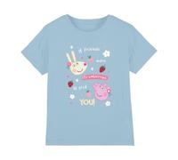 Peppa Pig T-Shirt per Bambini Strawberry Friends, Azzurro, 5-6