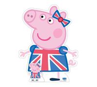 Peppa Pig Union Jack Sagoma di Cartone Con Gratuito Mini - Incoronazione Festa