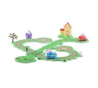 Peppa Pig Whizz-Around Città in movimento - Set di Gioco con Veicoli Motorizzati, Circuito Strada & Binari, Casa Elettronica con Suoni, Auto e Trenino, Accessori, Giocattolo dai 2 Anni in su