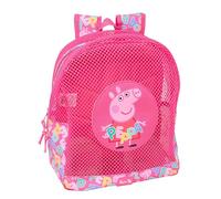 PEPPA PIG - Zaino per bambini da spiaggia, anti sabbia, con manici, facile da pulire, ideale per bambini di diverse età, comodo e versatile, 32 x 12 x 38 cm, Rosa, M, Casual