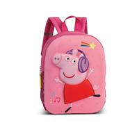 Peppa Pig - Zaino per bambini, effetto 3D, zaino per l'asilo e la peppa Pig con scomparto con cerniera, cinghie regolabili e maniglia per il trasporto, colore: rosa