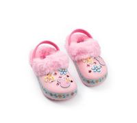 Peppa Pig Zoccoli con Fodera in Pelliccia e Fiori Rosa per Bambine | Scarpe morbide in Pelliccia Sintetica da Indossare Tutti i Giorni per uscite Informali | Calzature con i Personaggi
