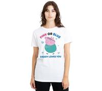 Peppa PigPink Or Blue Daddy Pig Loves You Maglietta Donna (TV21683)
