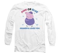 Peppa PigPink Or Blue Grandpa Loves You Maglietta Manica Lunga Adulto (TV21315)