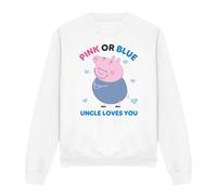 Peppa PigPink Or Blue Uncle Pig Loves You Felpa Adulto Unisex (TV21397)
