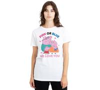 Peppa PigPink Or Blue We Love You Maglietta Famiglia Donna (TV21872)