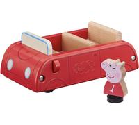 Peppa Wutz Legno Giocattolo Rossa Auto di Famiglia Con Figura Legno Auto Bambini